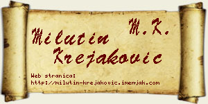Milutin Krejaković vizit kartica